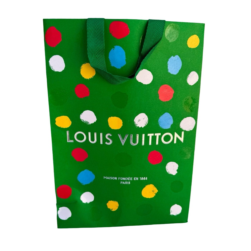 Louis Vuitton Yayoi Kusama Painted Dots Green Limited Edition Shopping Gift Bag